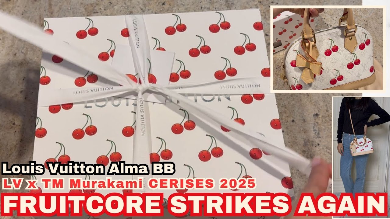 Louis Vuitton Alma BB &ndash; Murakami Cherry Print (White/Red) Unboxing 🍒
