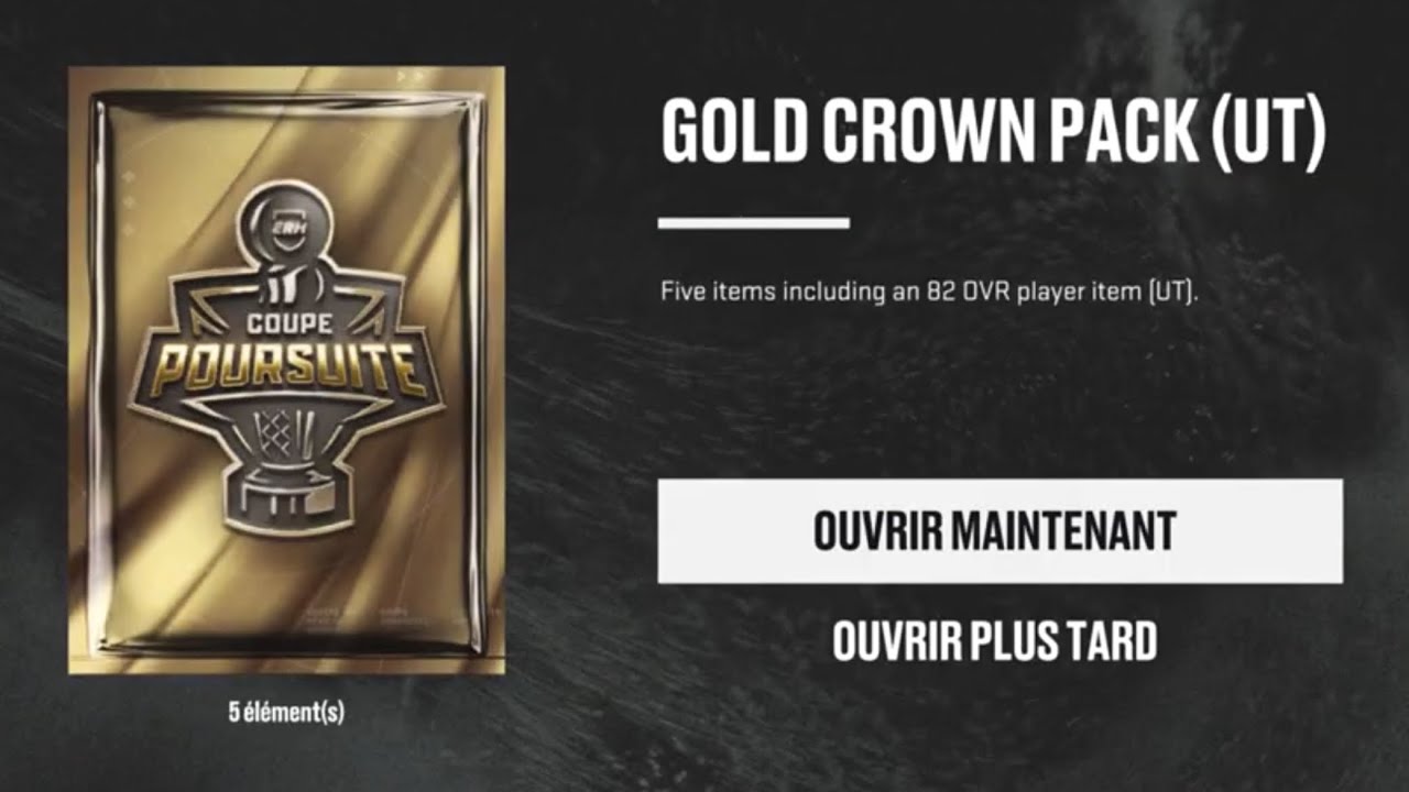 GOLD CROWN PACK Cup Chase Semi-Pro NHL 26 HUT (QC/FR)