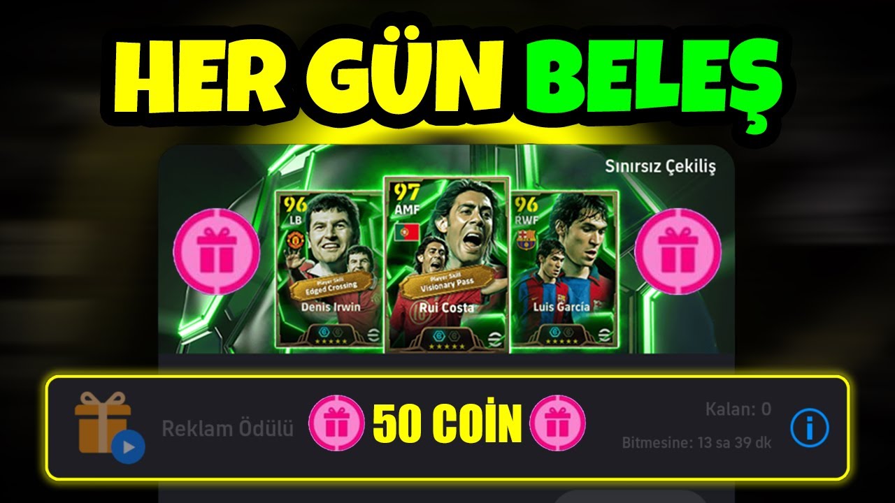 HER G&Uuml;N BEDAVA EPİC OYUNCU VE COİN &Ccedil;IKAR 🔥 EFOOTBALL 2025 MOBİLE