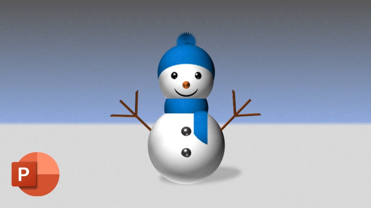 3D Snowman Animation in PowerPoint Tutorial | PowerPoint Presentation Topic Animation