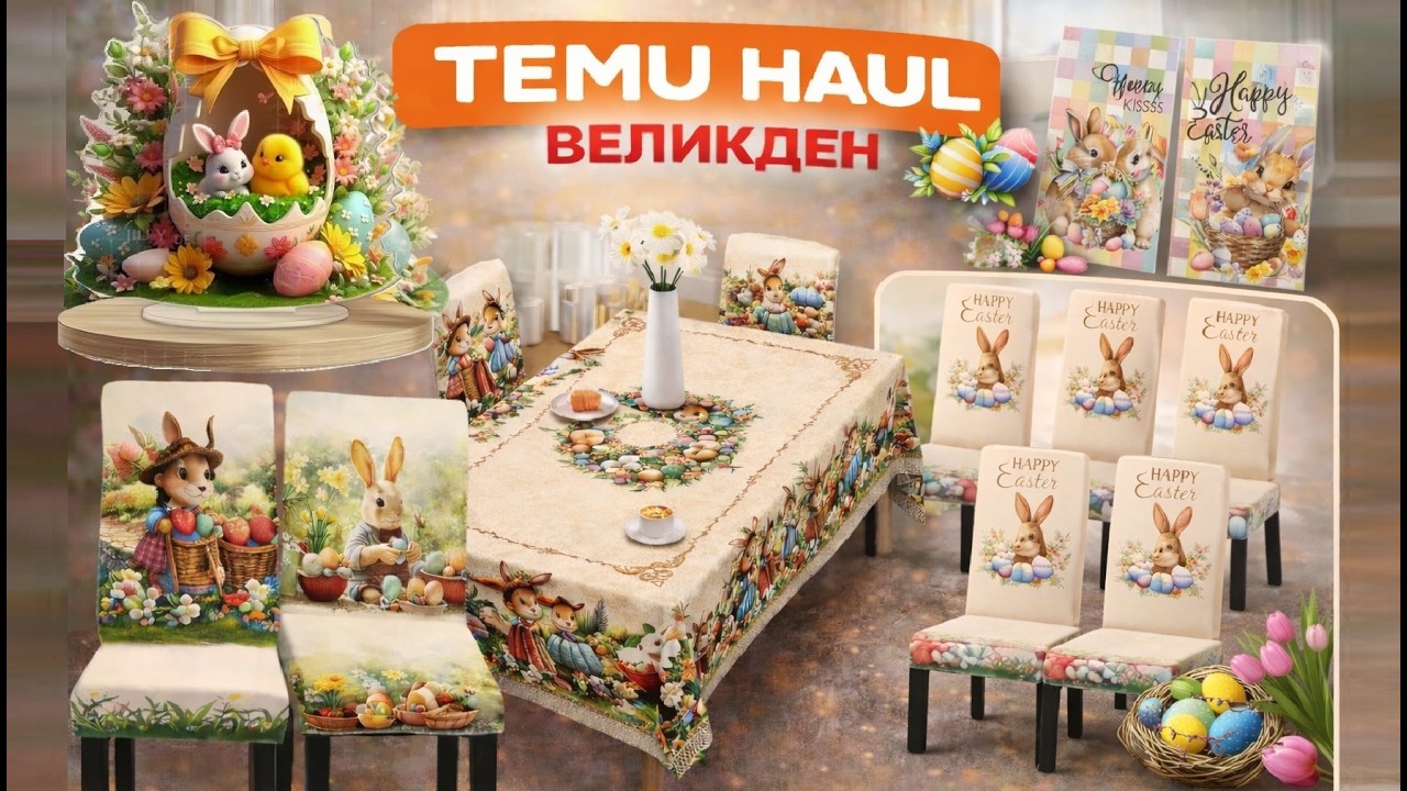 🐣 TEMU Unboxing: Покривки, калъфи за столове и още!