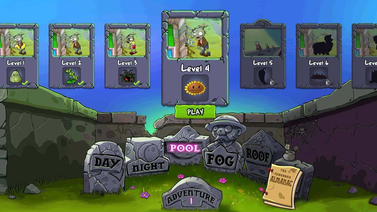 Level 4 COMPLETE! 🌻 Plants vs Zombies Adventure Mode