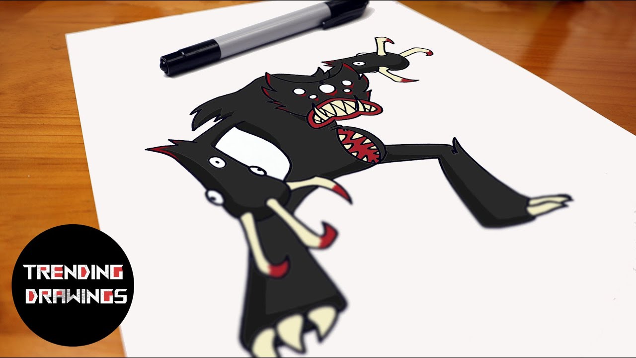 How To Draw Killy Willy FNF MOD - Poppy Playtime step by step