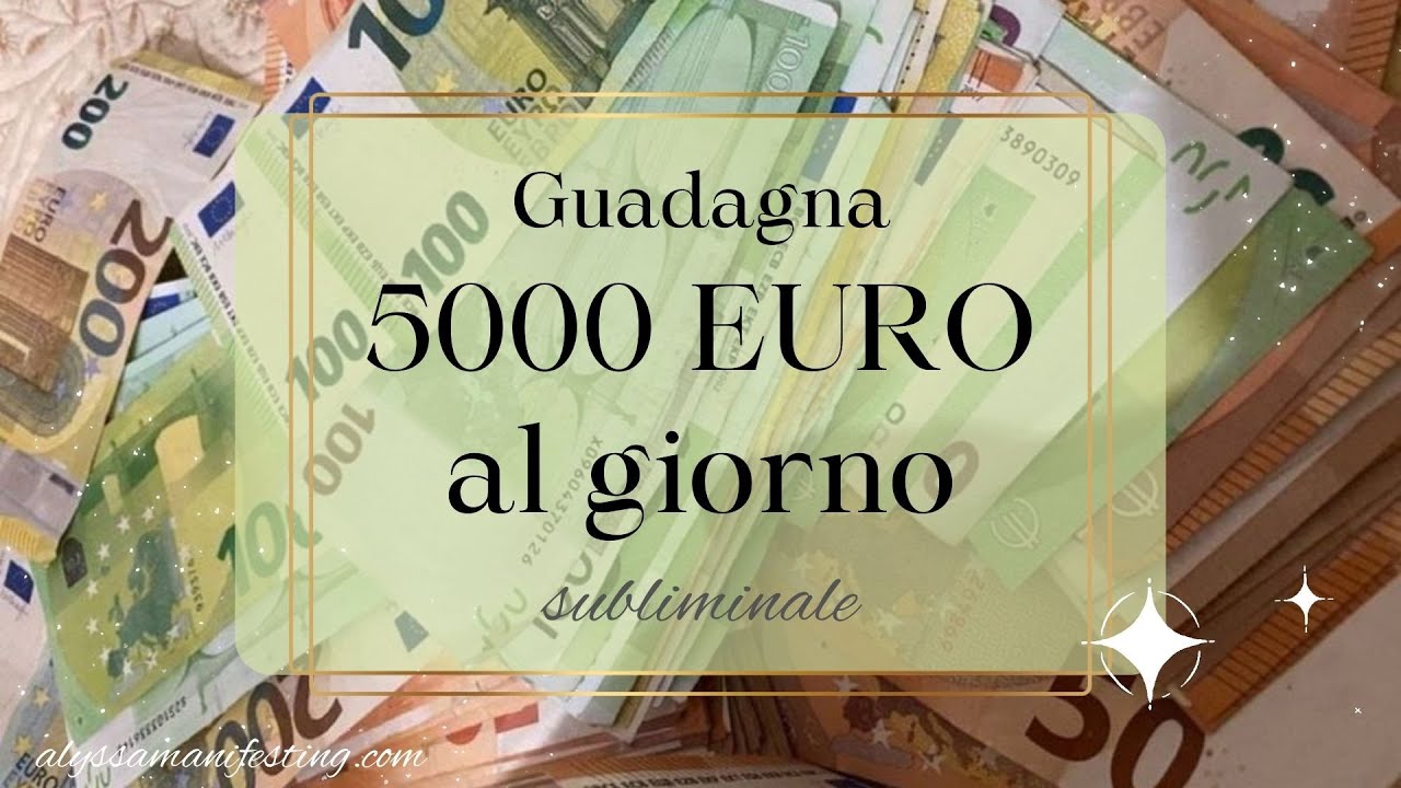***subliminale POTENTE per manifestare il DENARO*** 🤑 Guadagna 5000 EURO al giorno 💸