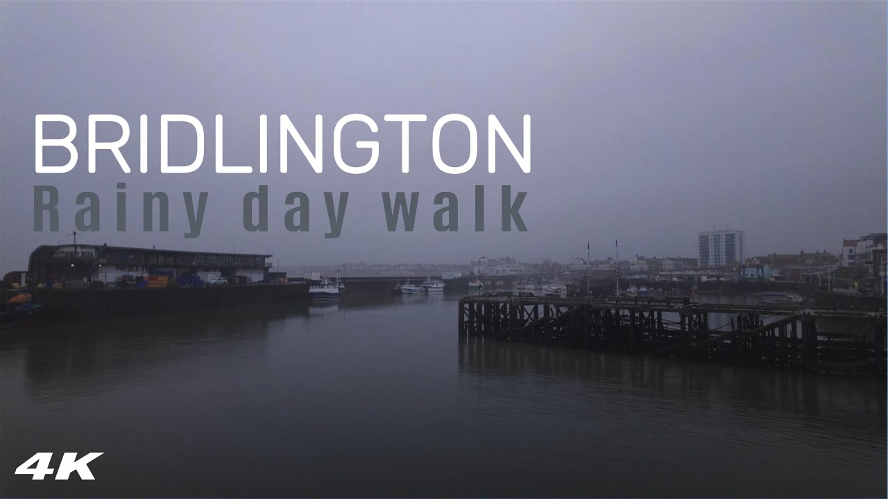 Rainy Stroll: Walk from Bridlington Spa to Expanse Hotel via Harbour.