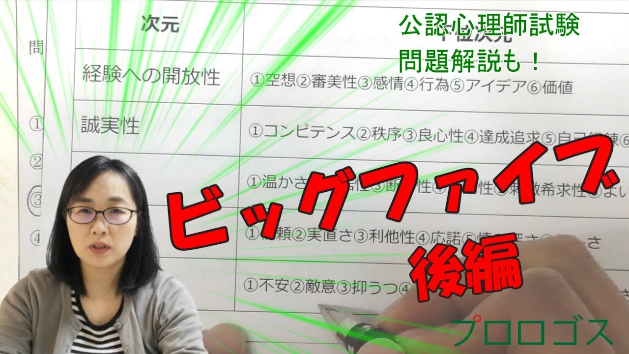 【公認心理師受験】ビッグファイブ後編【公認心理師過去問解説】