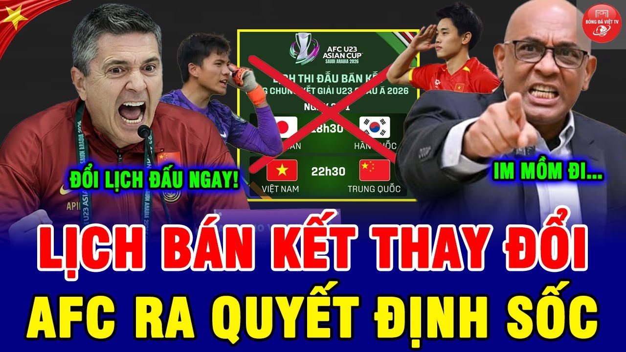 Sát Giờ Đấu U23 Việt Nam: U23 Trung Quốc Gây Sức Ép Đòi Đổi Lịch, AFC Ra Quyết Định. NHM Ngã Ngửa