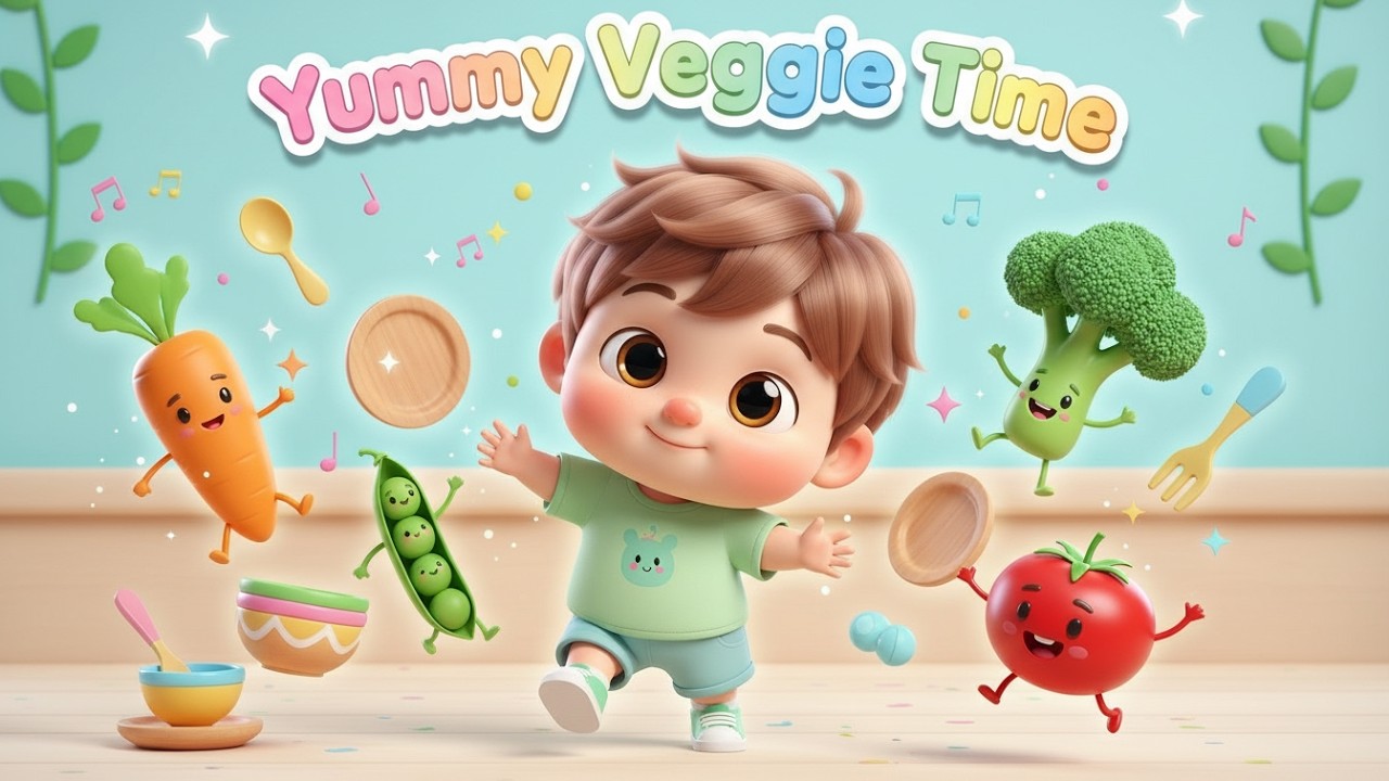 Yummy Veggie Time – Nursery Rhyme, Toddler Learning, Healthy Eating, and Fun Food Exploration