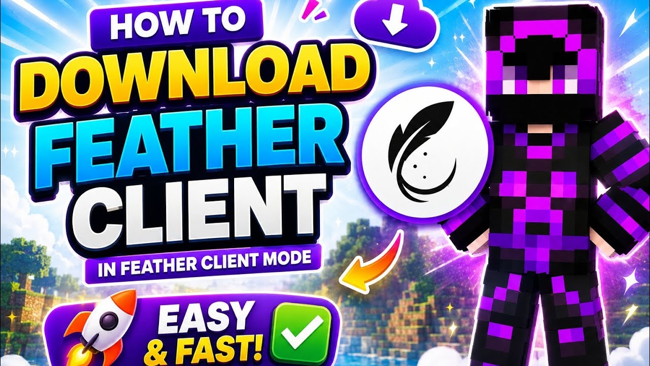 How To Download Feather Client In Minecraft PE! 😱🔥 | Best FPS Boost Client 2026 ⚡