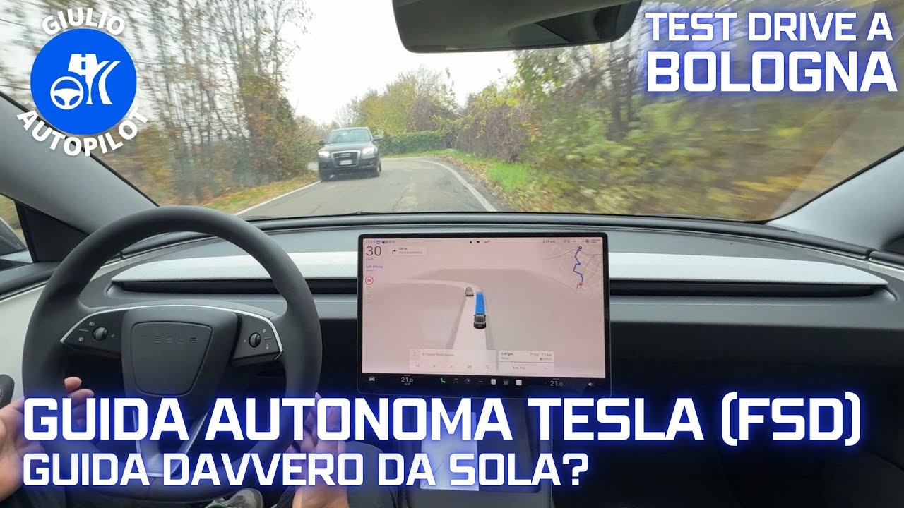 Prova di Tesla FSD a BOLOGNA - ITALIA (Guida Autonoma)
