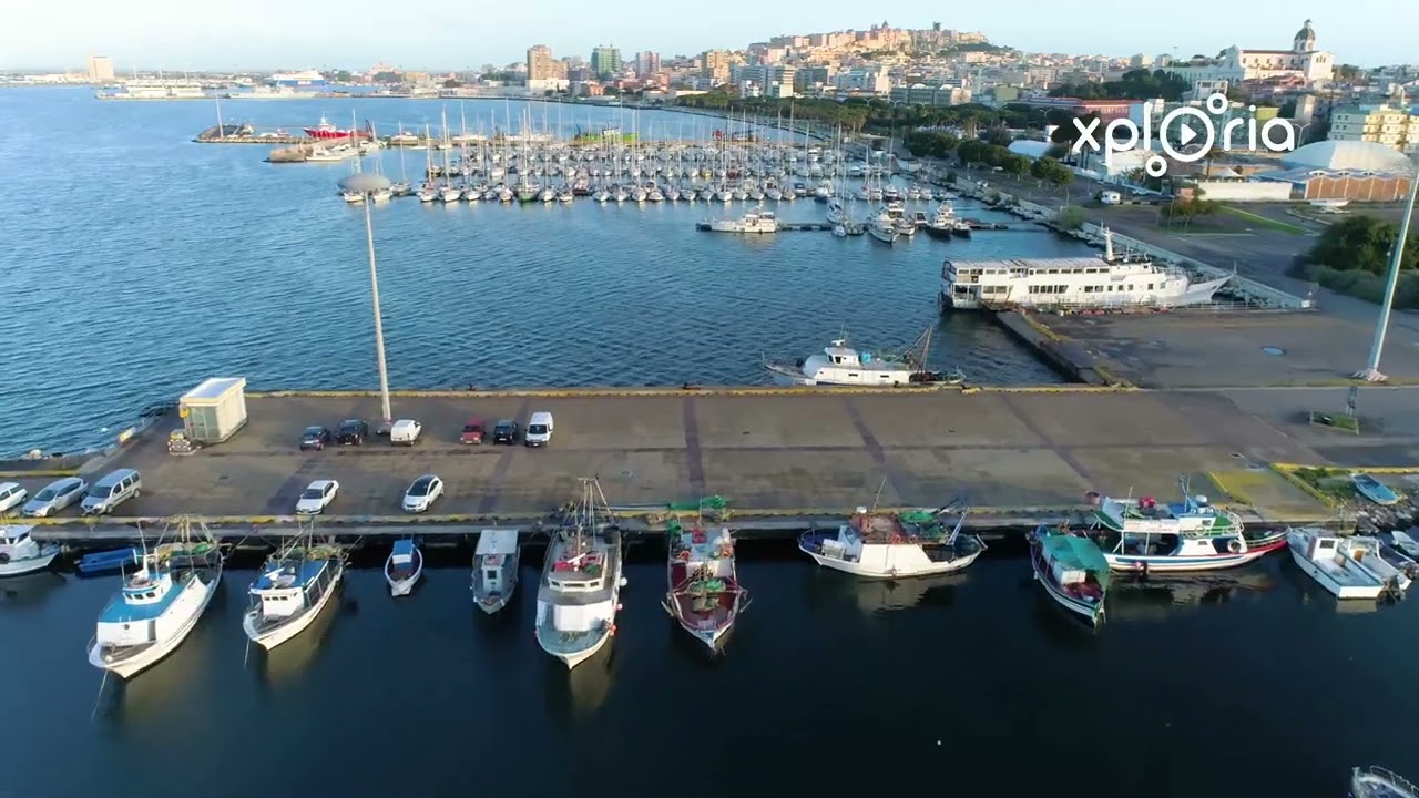 Cagliari marina,  Sardinia, Italy 2018.03 aerial video