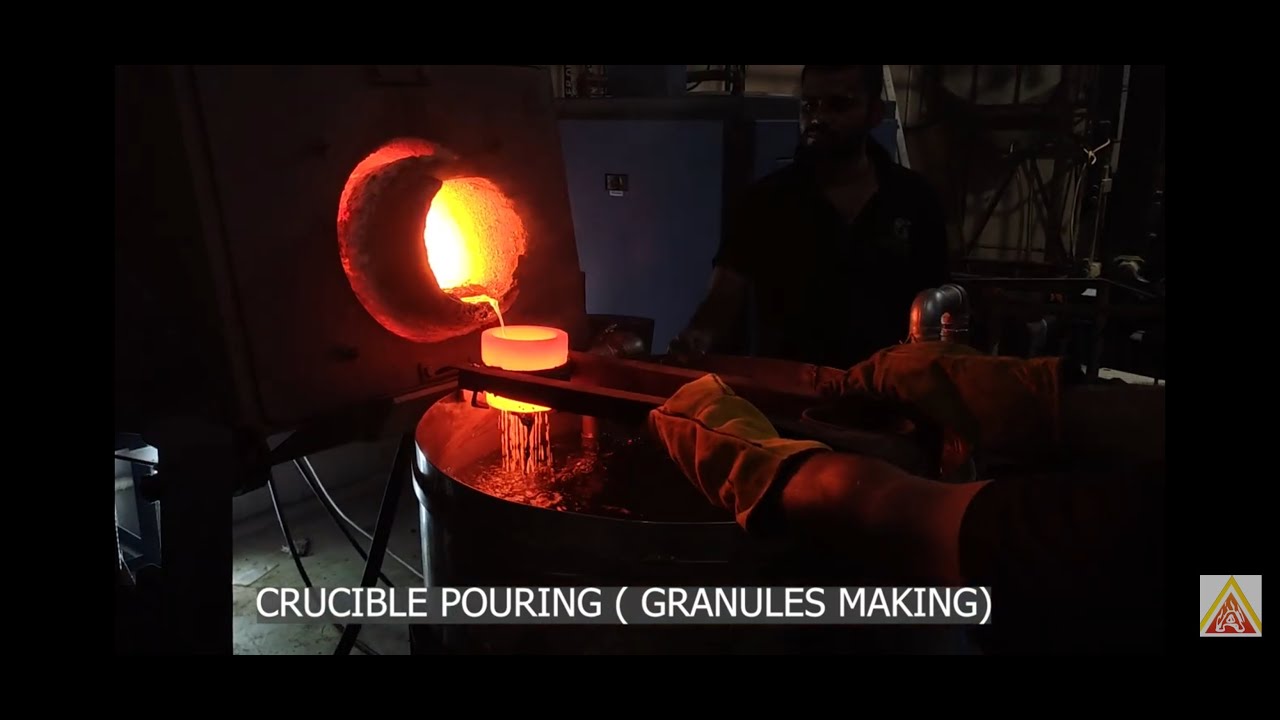 Gold-Silver Metals Melting & Gold-Silver Granules making(Big Capacity) in Induction Melting Furnace