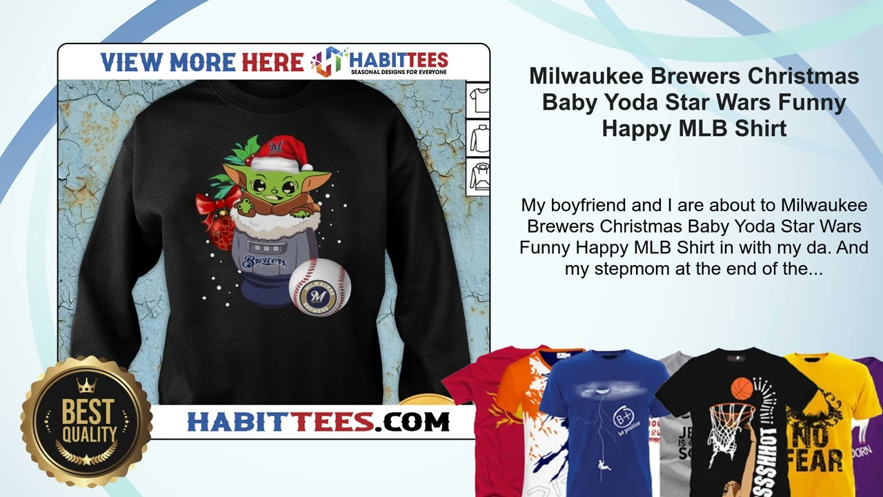 Milwaukee Brewers Christmas Baby Yoda Star Wars Funny Happy MLB Shirt