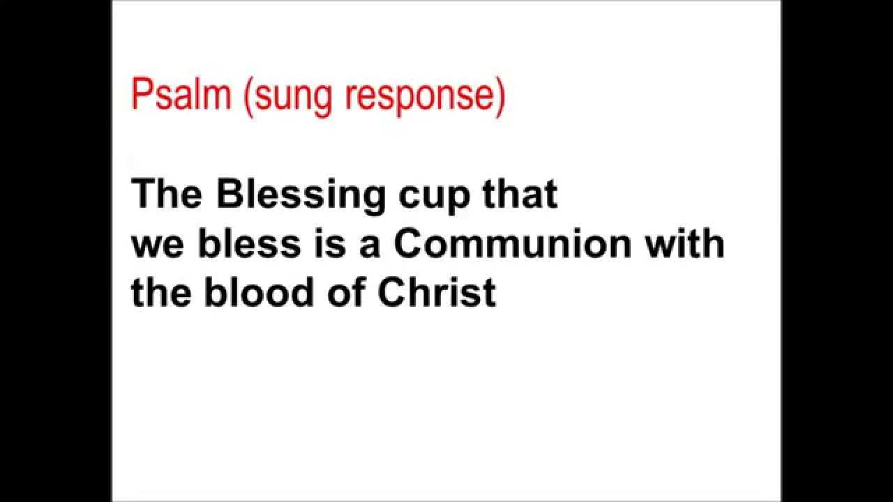 The Blessing cup that we bless