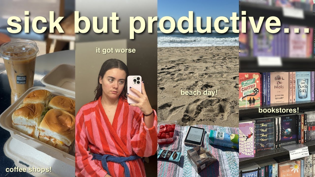 trying to stay productive while sick 🤒☕️📚 beach days, bookstores & cozy coffee shops