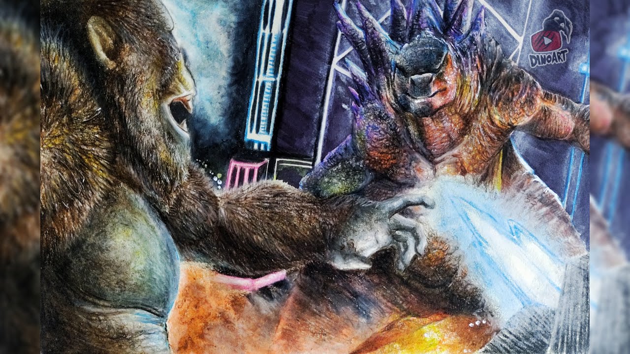 GODZILLA VS KONG DIBUJO A LAPIZ | Godzilla vs Kong Drawing