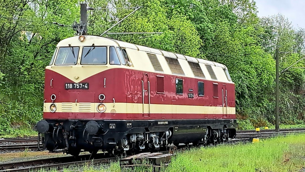 Führerstandsmitfahrt auf Reichsbahn Diesellok 118 757-4 in Sonneberg, inkl. Sound