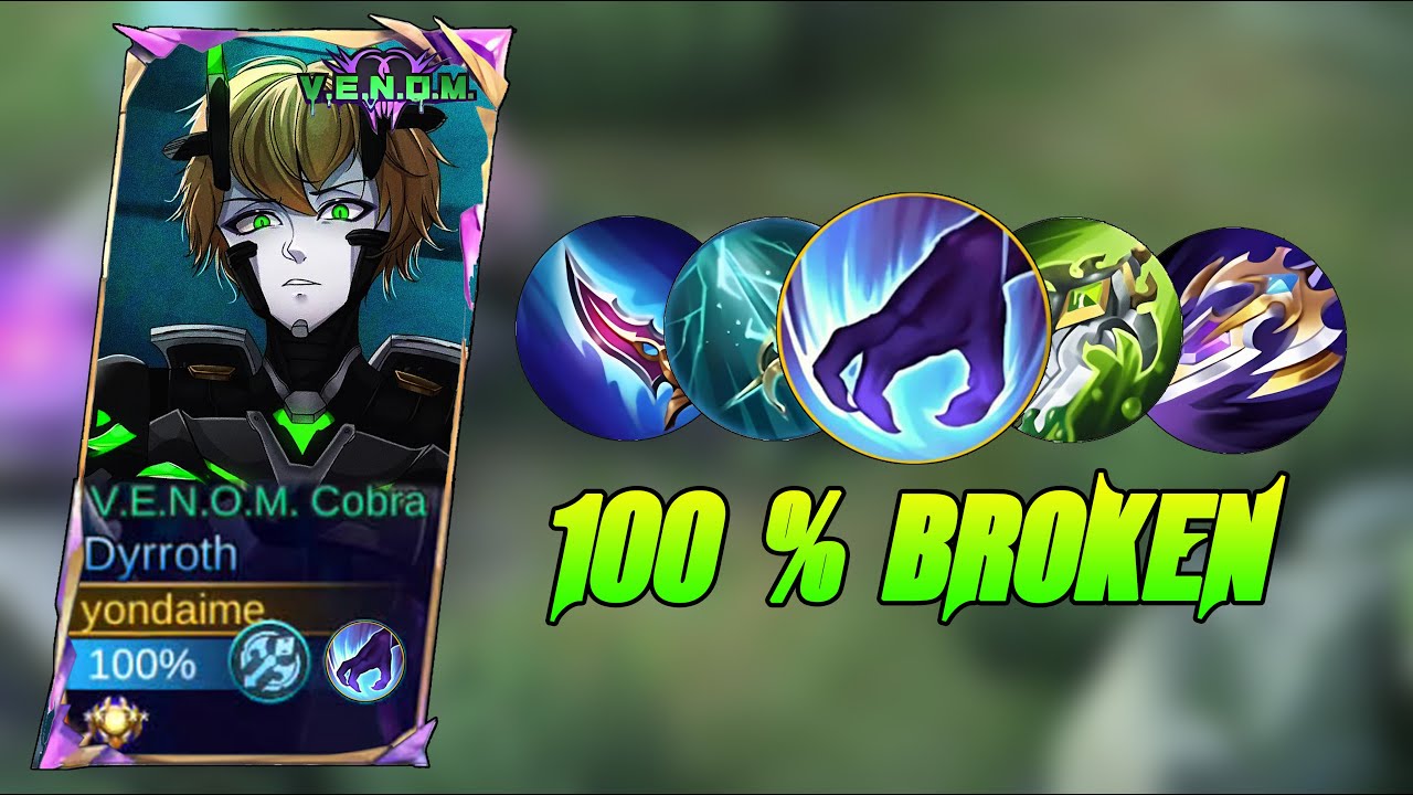 100% BROKEN 🔥 DYRROTH BEST BUILD FOR JUNGLE!! MLBB