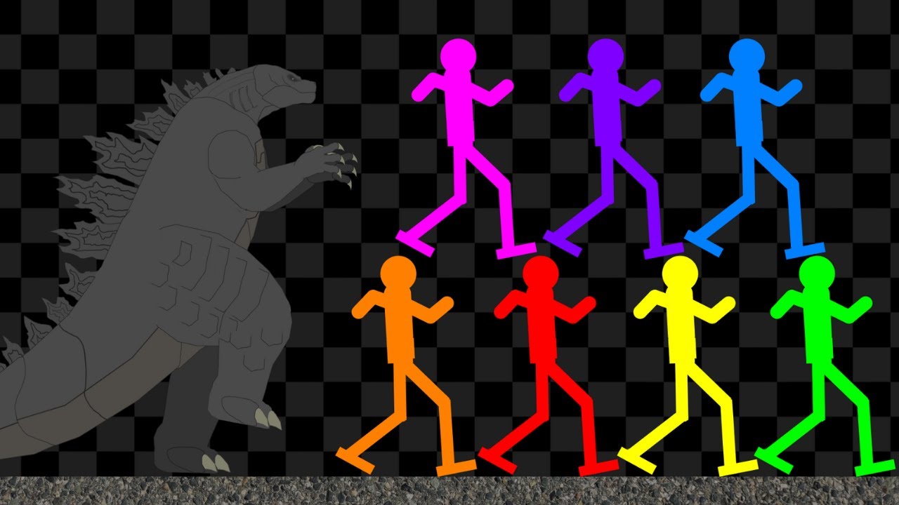 Survival Stickman Race - Run From Godzilla