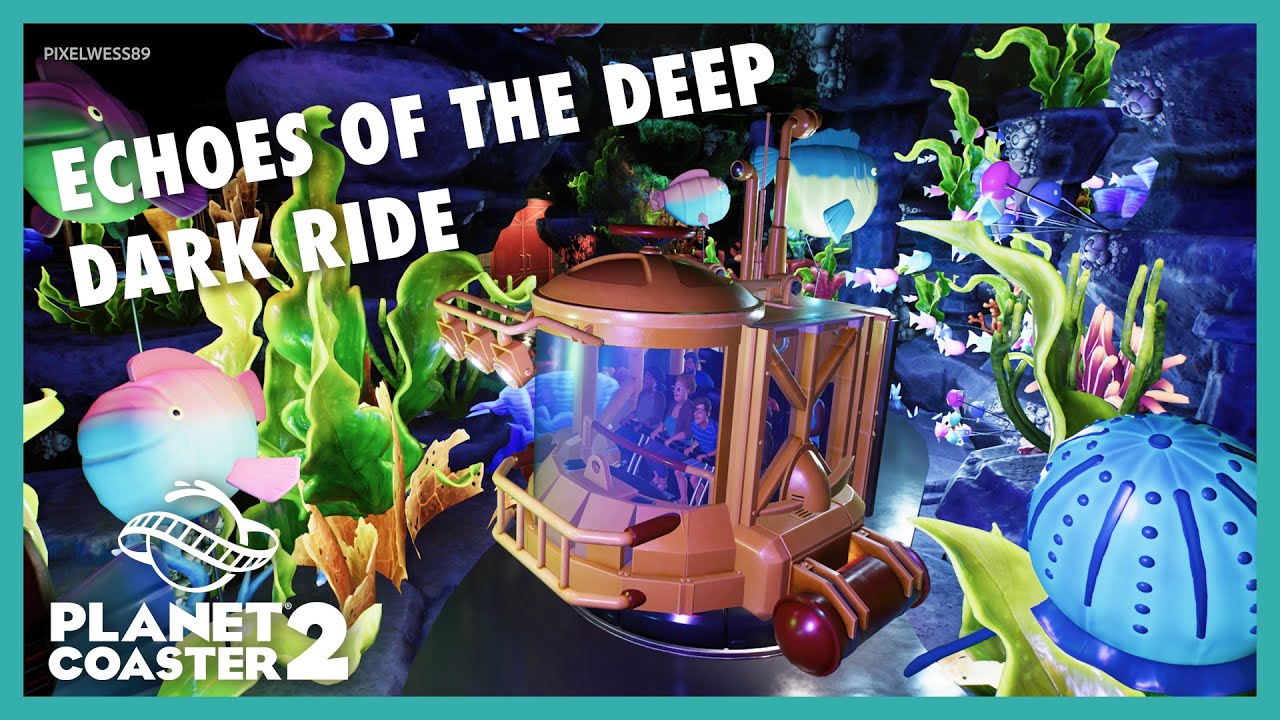Echoes of the Deep - Dark ride 🪼🦑 [on-ride] Luminous Depths - Planet Coaster 2