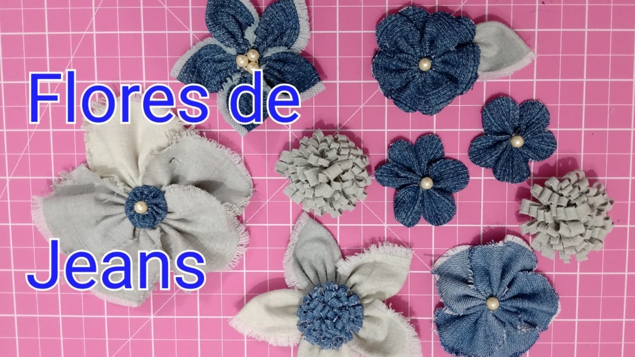 Flores de jeans, linda e fácil!