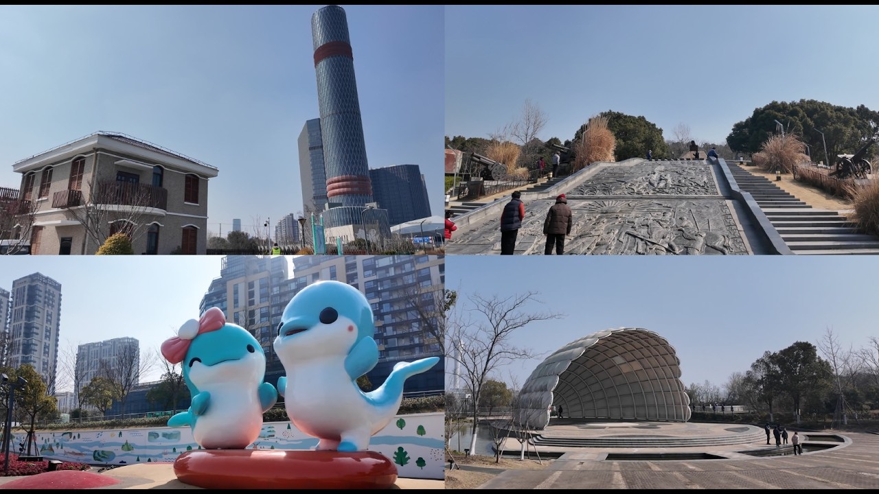 长滩滨江冬跑吴淞炮台湾湿地森林公园 4K virtual run Wusong 跑步机风景vlog 定海神针观光塔 东海 宝山滨江公园 海上世界 国际邮轮港 上海跑步路线260218 citywalk