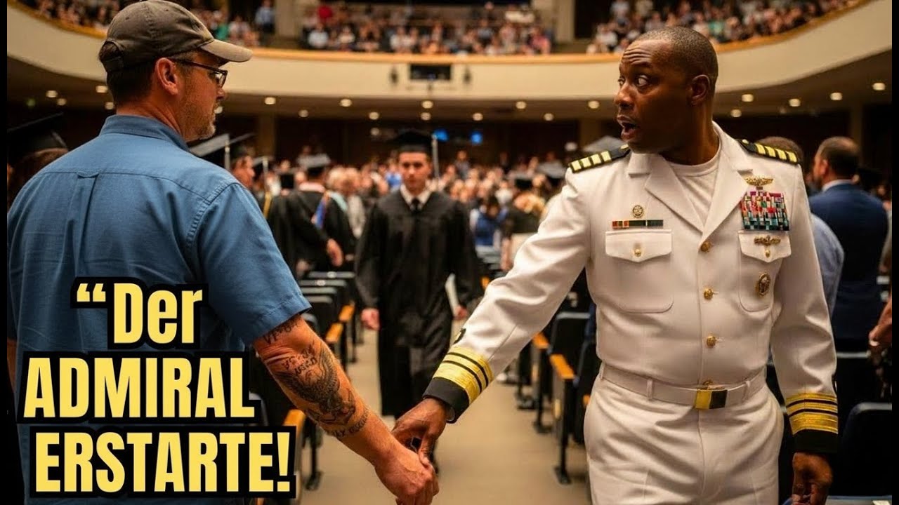 Alleinerziehender Hausmeister kam zur Abschlussfeier seines Sohnes–dann sah der Admiral sein Tattoo.