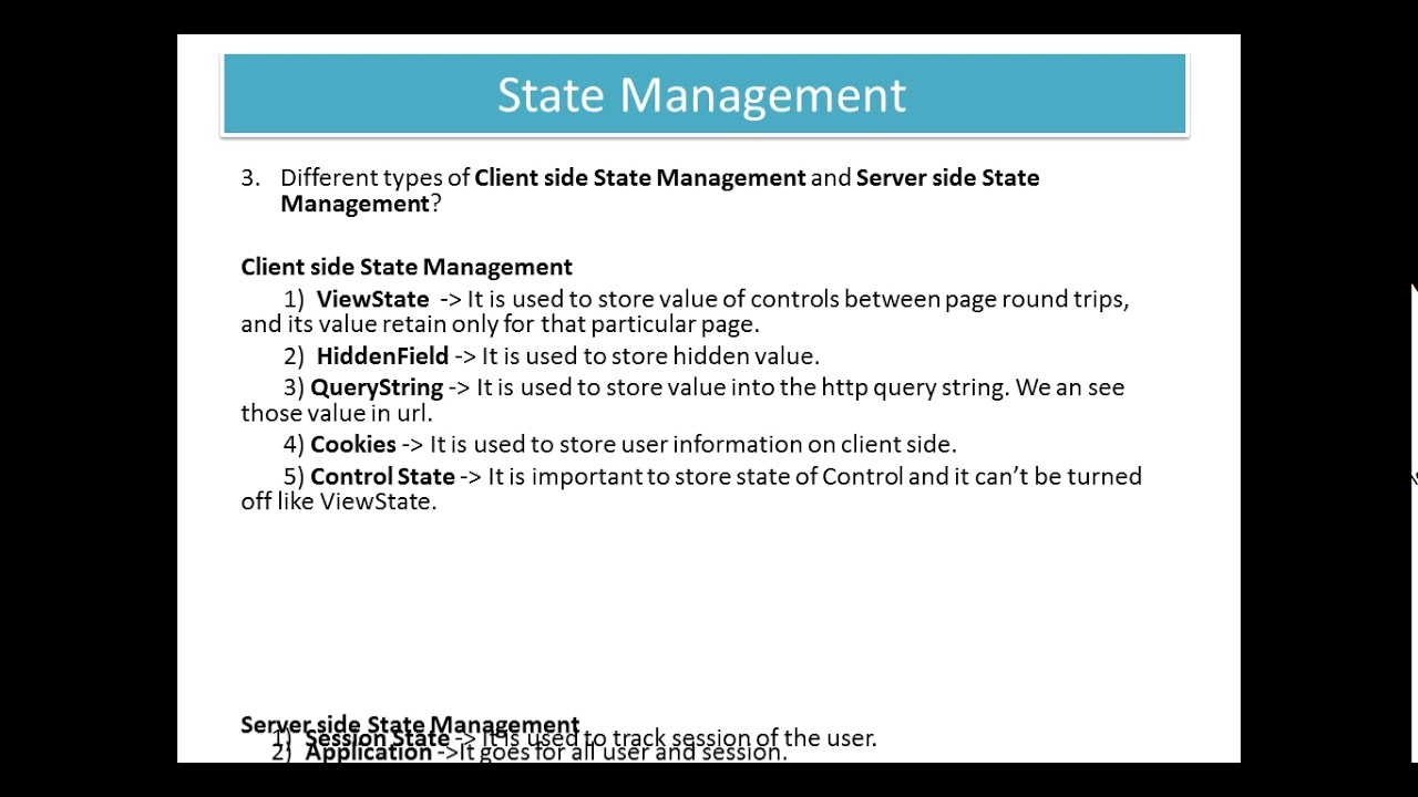 Asp.Net State Management Concept# Interview Question