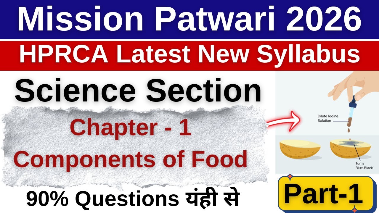 HP Patwari Science Class - 1 !! Components of Food !! GKSTUDY !!