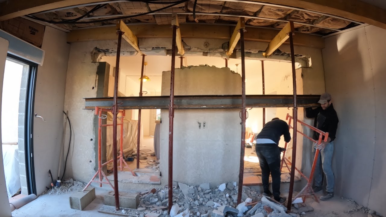 comment réaliser une ouverture de 4m sur mur porteur- partie2