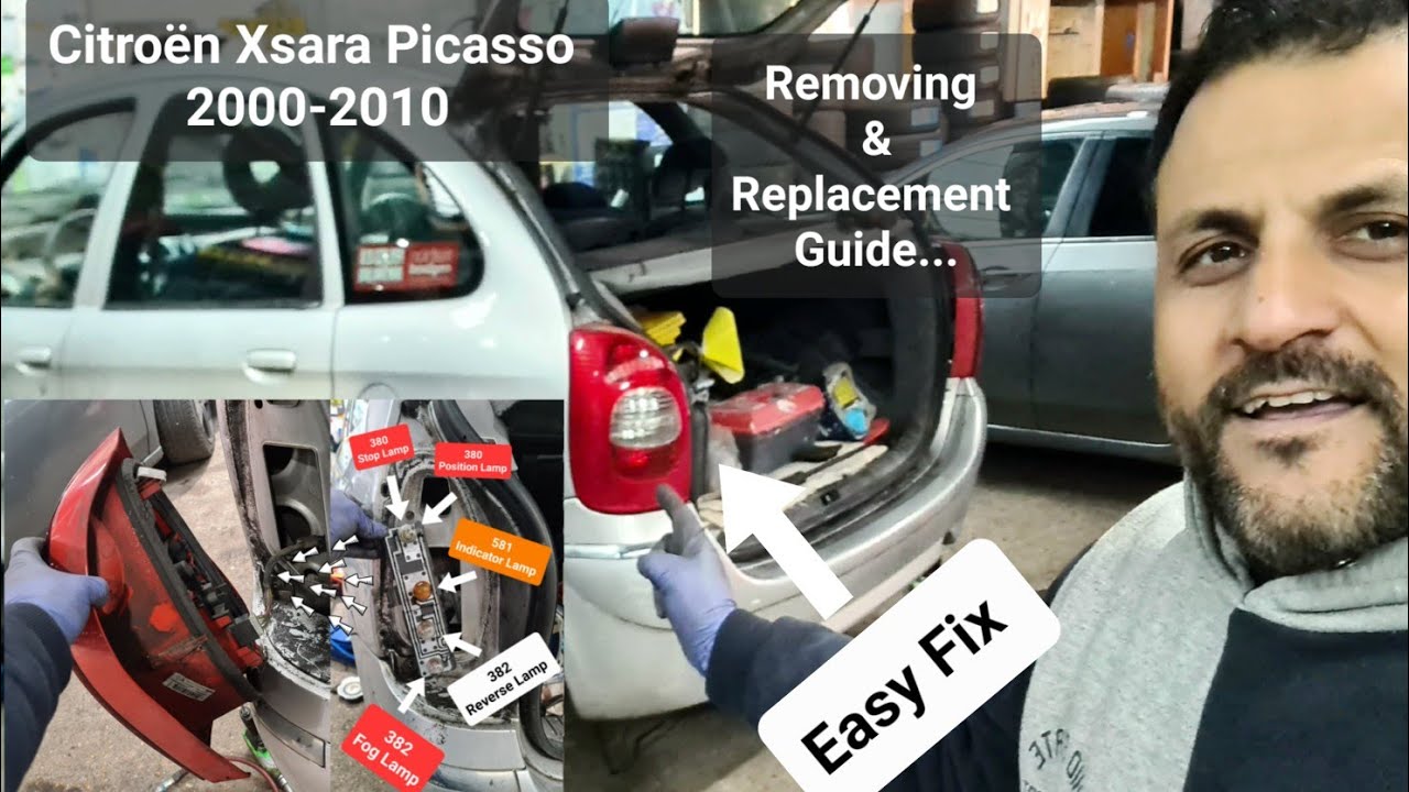 how to remove | replace rear Position | Stop Lamp on Citroen Xsara Picasso 2006 #taillight
