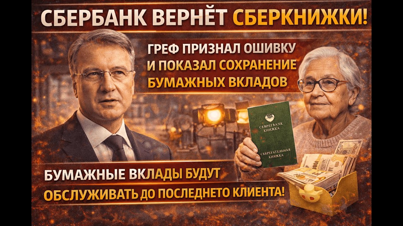 Сберкнижки остаются навсегда! Выплаты по вкладам СССР и рекордная прибыль Сбера в 2026 году