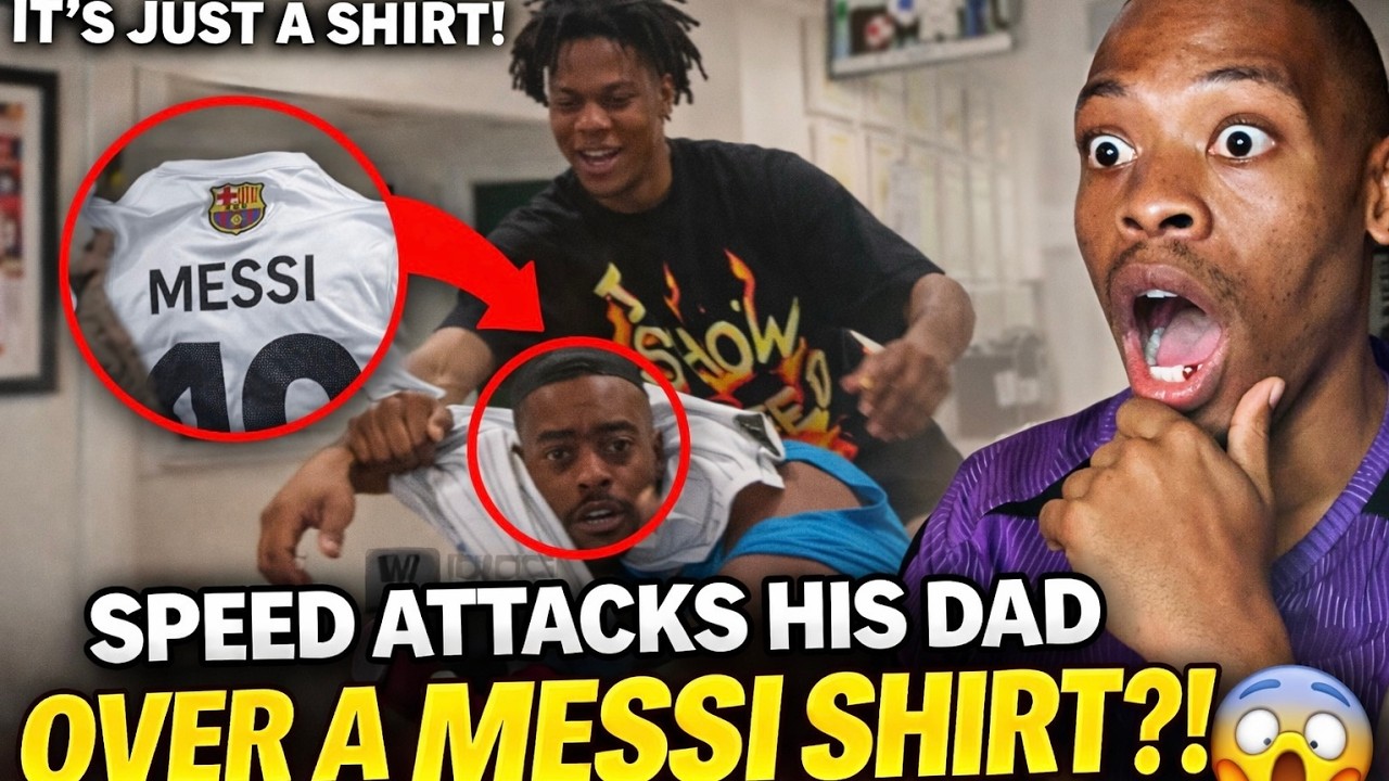 SPEED ATTACKS HIS DAD OVER A MESSI SHIRT😂😱#fypシ゚viral #funny #mrbeast