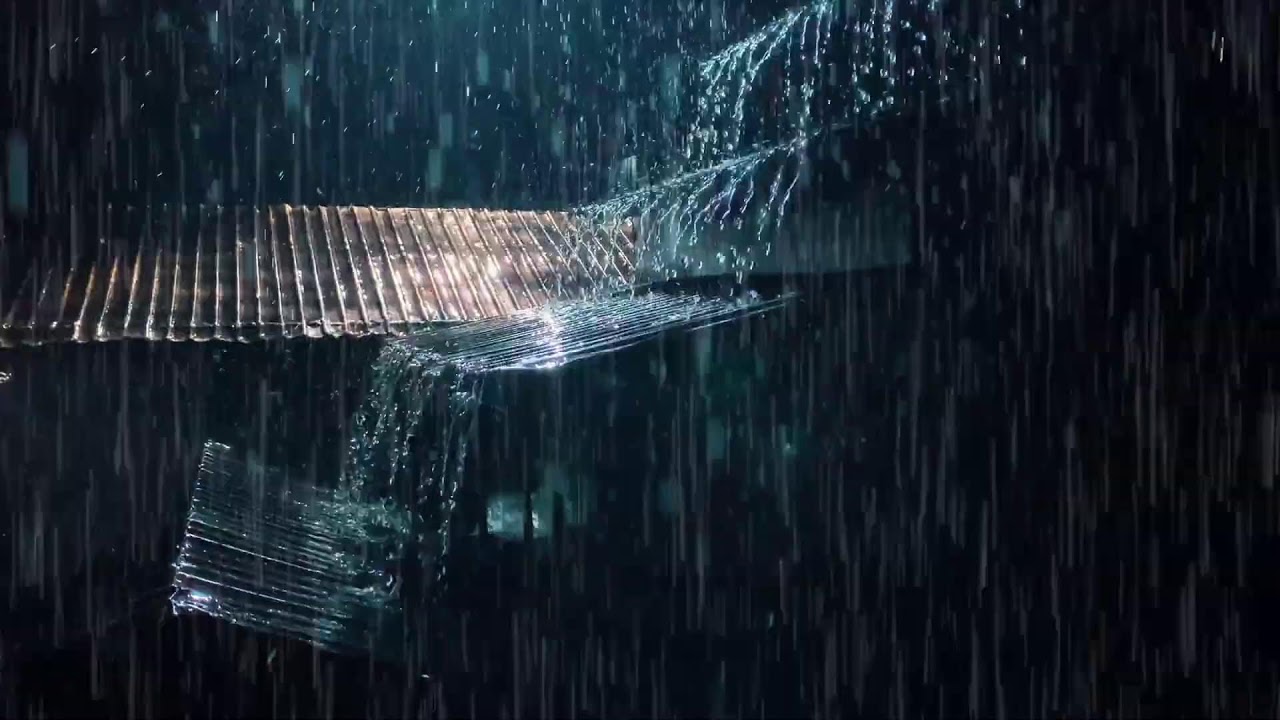 Heavy Rain Pouring on Metal Roof 🌧️ Dark Night Rain Sounds for Deep Sleep