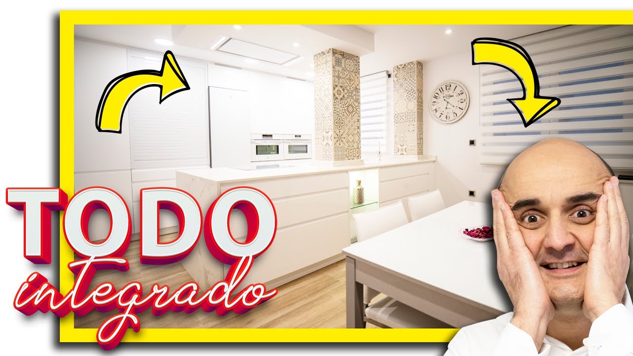 ATRÉVETE 😲 Cocina Con PENINSULA MODERNA Blanco Brillo y encimera de cocina Dekton