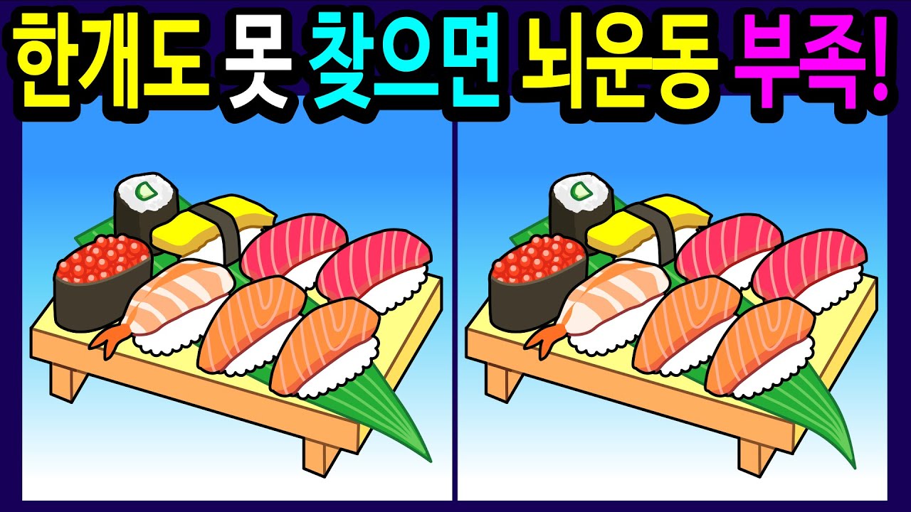 🌈틀린그림찾기/두뇌운동/ 30분 동안 다 찾으면 집중력 천재! 뇌건강에 활력을 키우는 재밌는 두뇌 운동 게임! 10대부터 50대! 60대 이상! 100세튼튼【다른그림찾기/치매예방】
