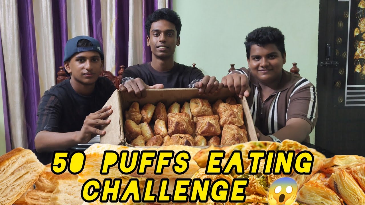 50 Puffs Eating Challenge🤣🤣🤣🔥⚡#entertainment #kerela #funny 