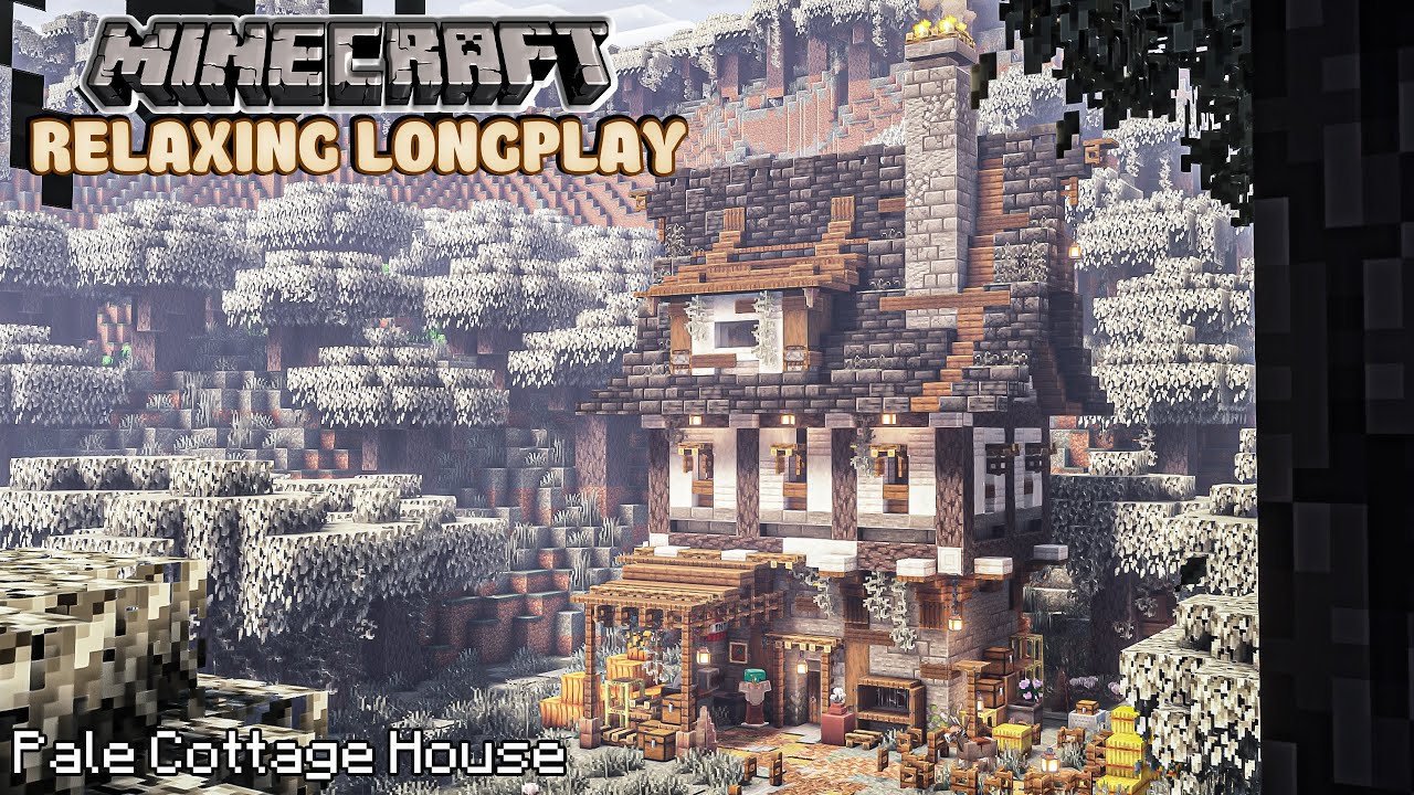 Minecraft Relaxing Longplay - Pale Garden - Cozy Cottage House in Pale Garden (No Commentary) 1.21