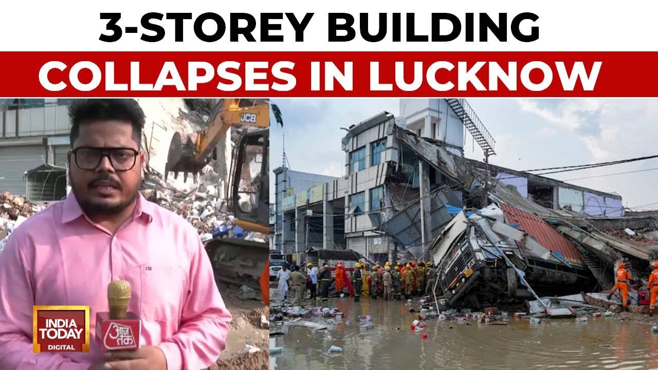3-Storey Building Collapse in Lucknow, 8 Dead, Dozens Injured, Rescue Underway