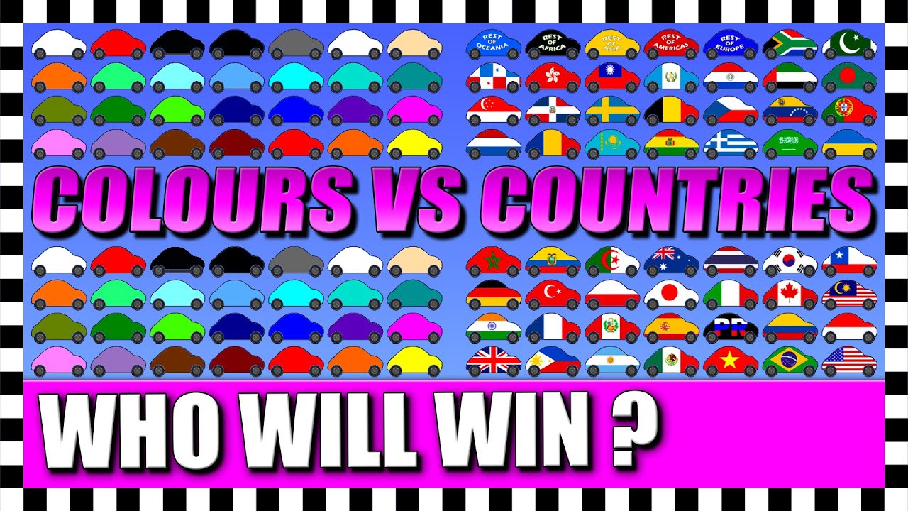 Car Race Colours vs Countries - Algodoo
