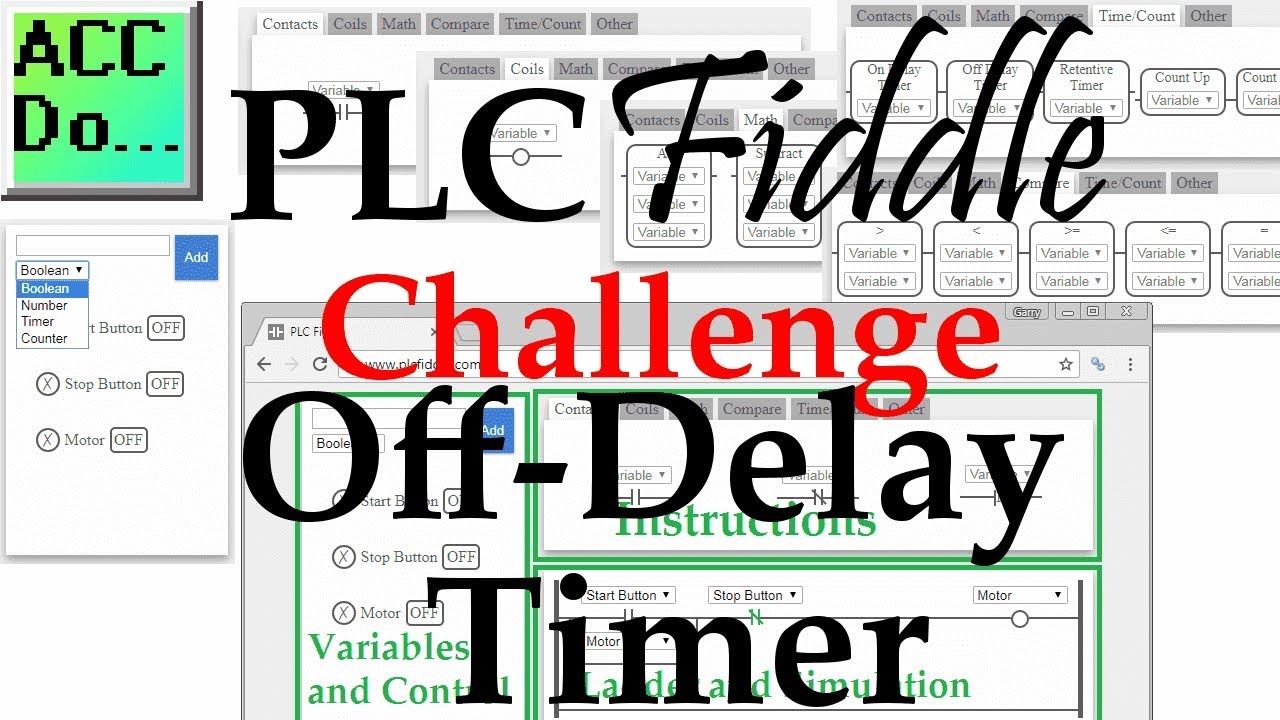 PLC Fiddle Off Delay Timer Challenge Solution Answer