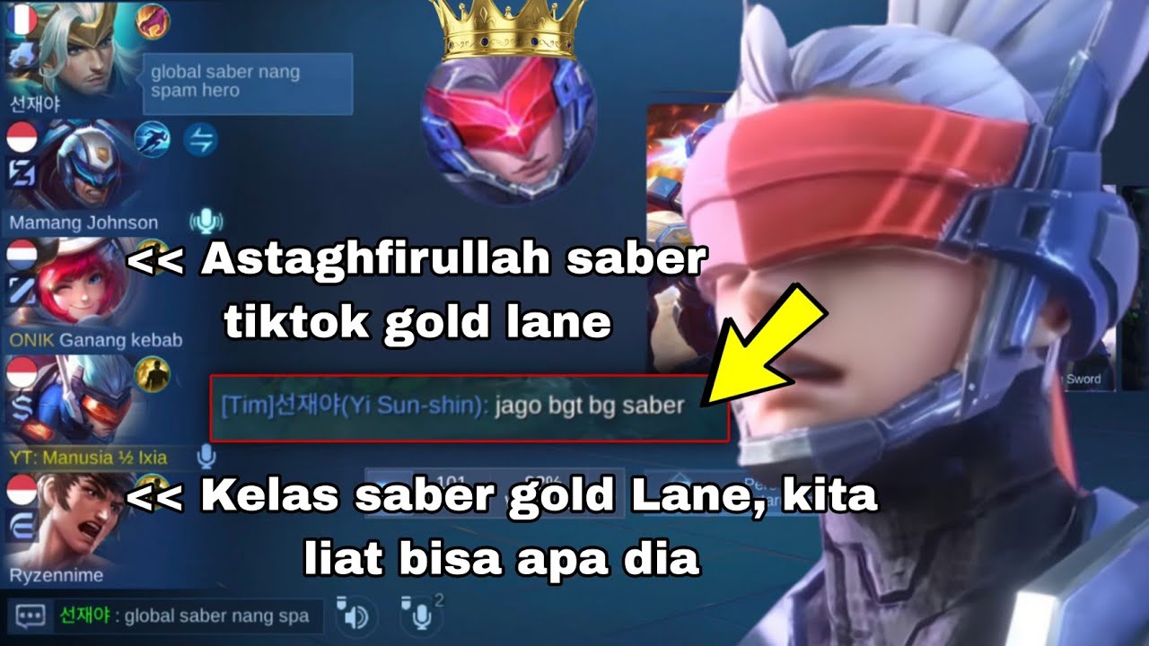 NEKAT PICK SABER GOLD LANE SAMPAI DIREMEHKAN TIM SENDIRI BARU DAPAT MANIAC LANGSUNG DIBILANG JAGO