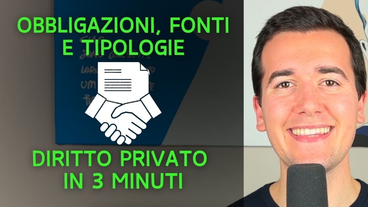 🤝 OBBLIGAZIONI, FONTI E TIPOLOGIE- Diritto Privato in 3 minuti