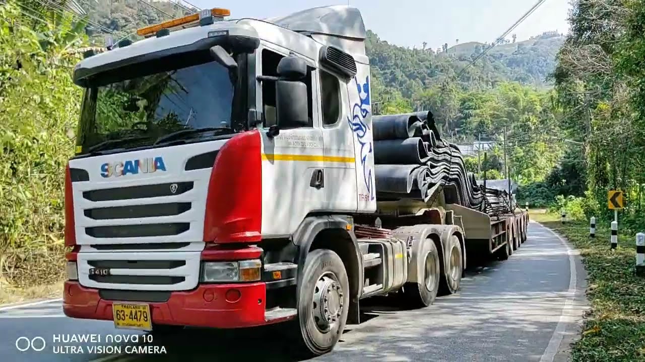volvo FH 440 & SCANIA G410   เอาอยู่  รถหางพิเศษ 6 เพลา ขนส่งสายพานกลับไทย