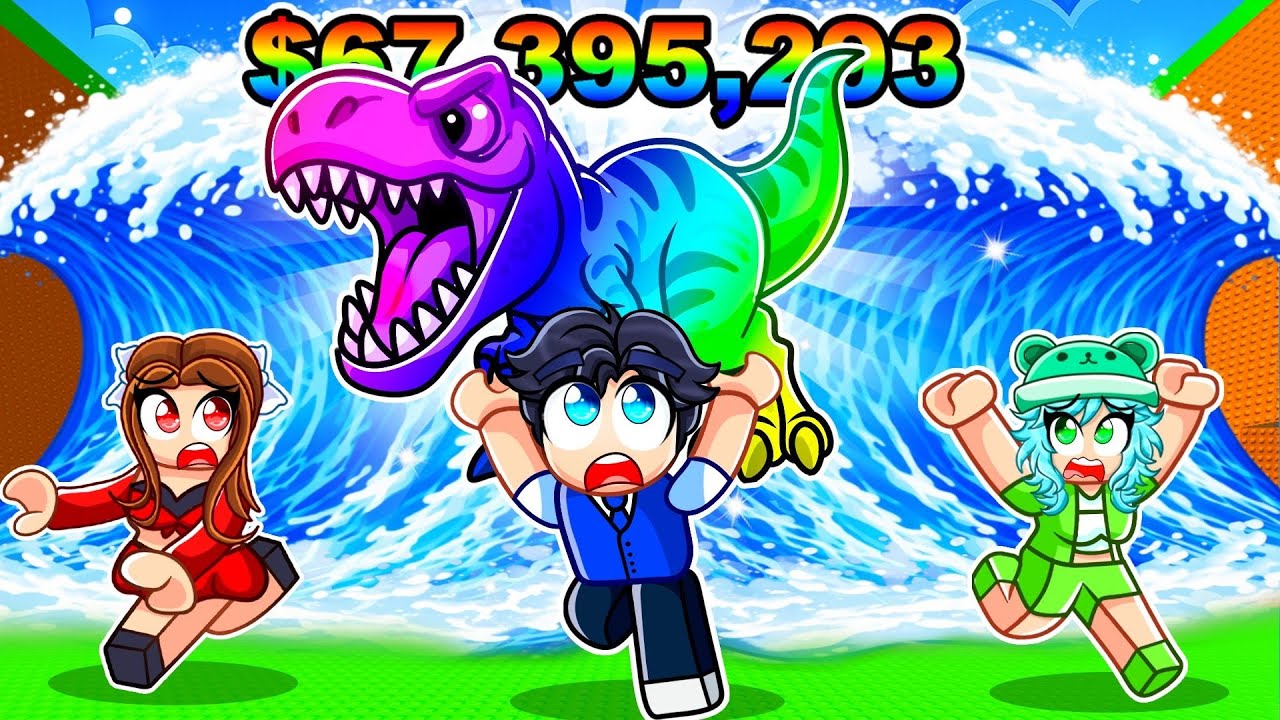 Unlocking The RAREST DINOSAURS In Roblox Escape Tsunami For Dinosaurs...
