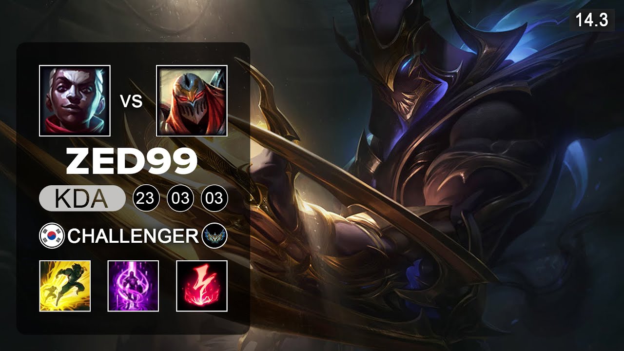 ZED99 Zed vs Ekko Mid - KR Challenger - Patch 14.3 Season 14
