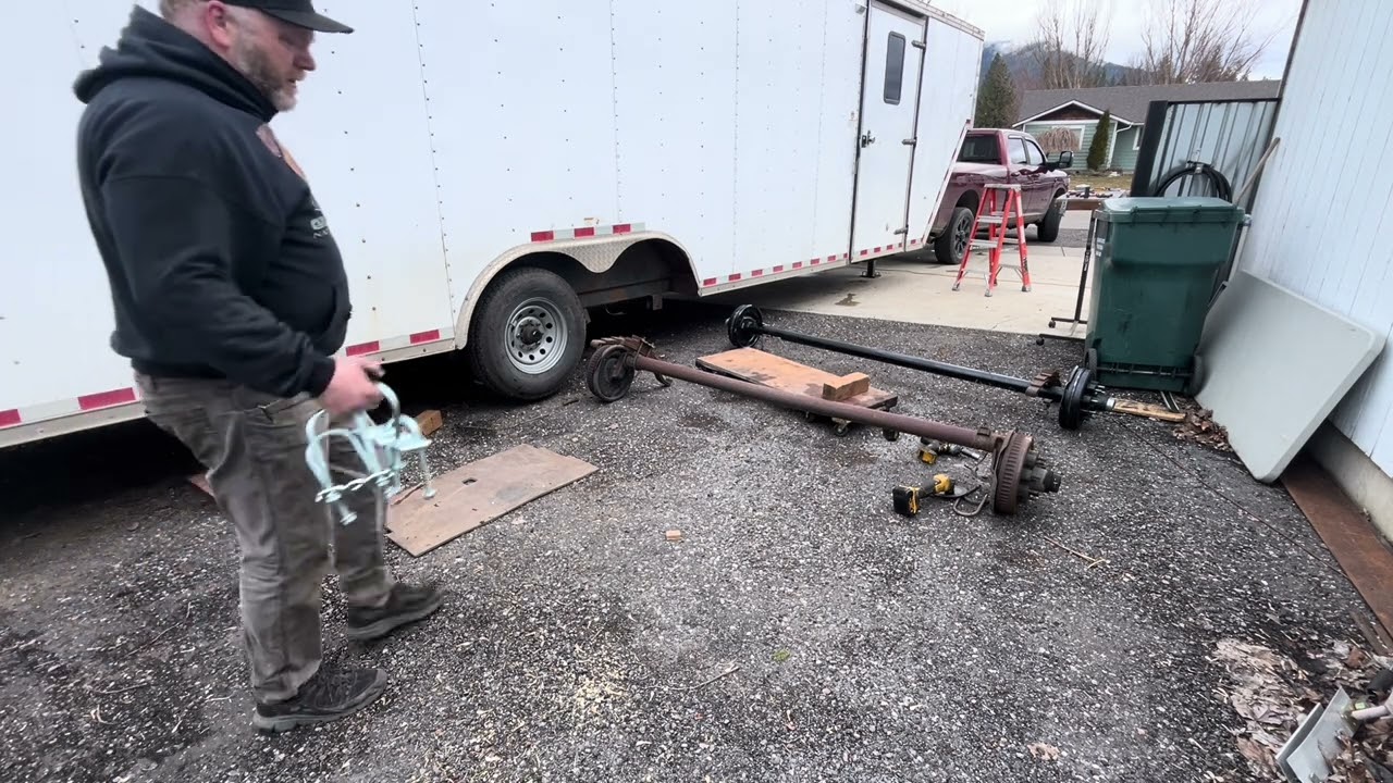 New trailer axle install  002