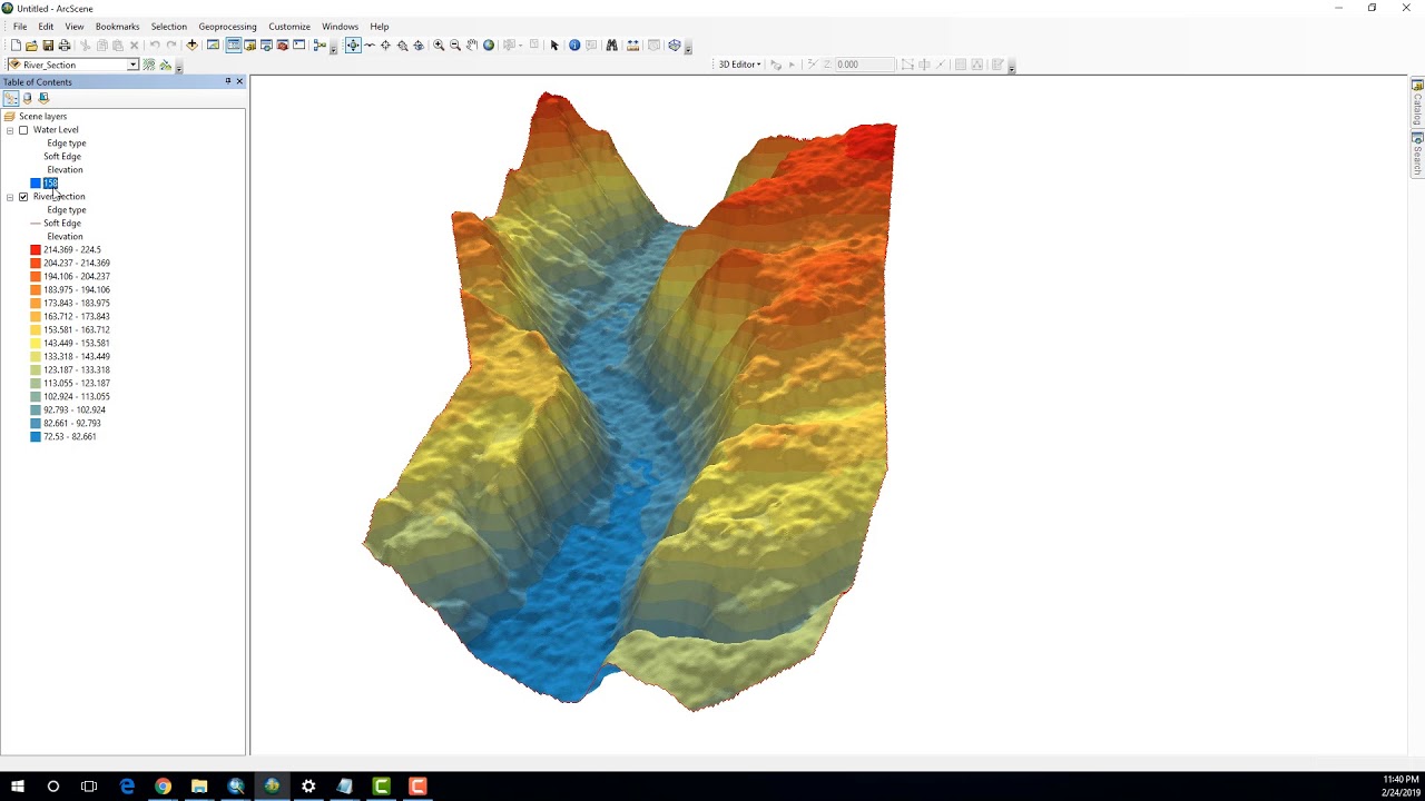 Calculating the Volume of a Raster using 3D Analyst of ArcGIS (ArcMap + ArcScene)