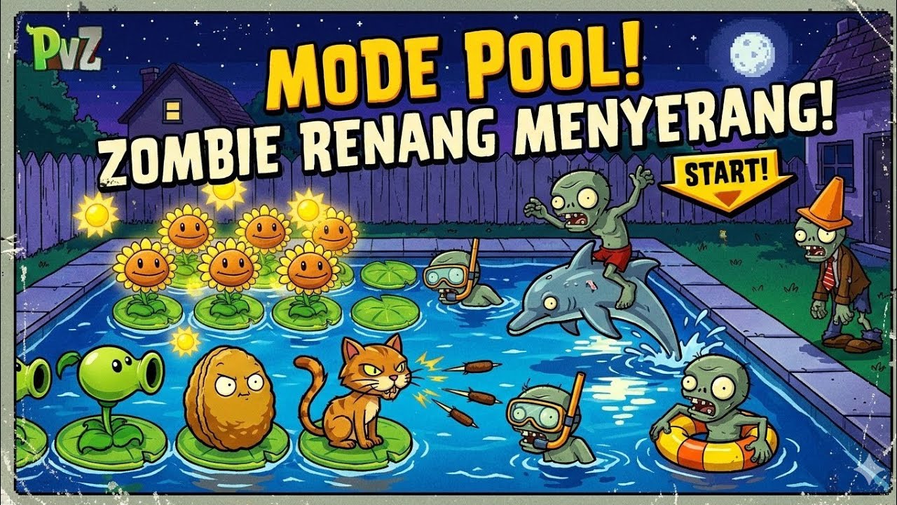 ZOMBIE MALAM HARI MENGERIKAN!! || PLANTS VS ZOMBIES || LIVE STREAMING GAME INDONESIA