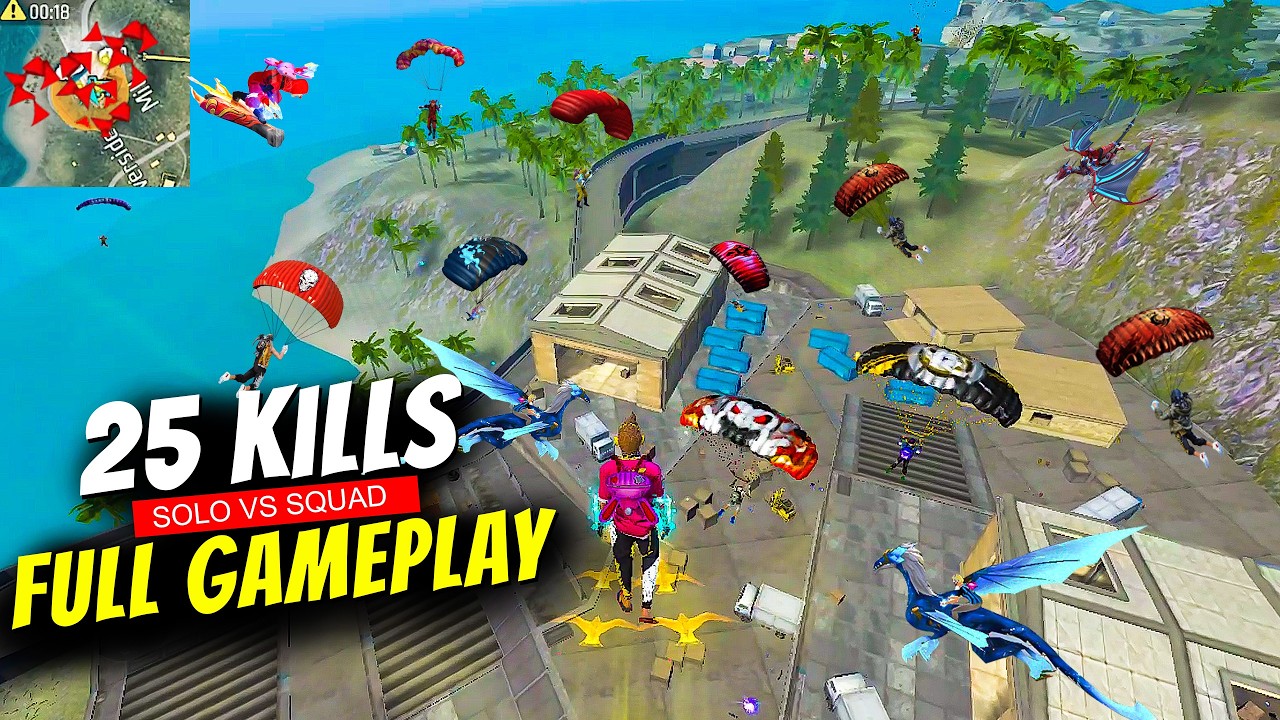 HARD LOBBY😱 25 Kills💪99% Headshot Rate⚡| Solo Vs Squad Full Gameplay | Free Fire